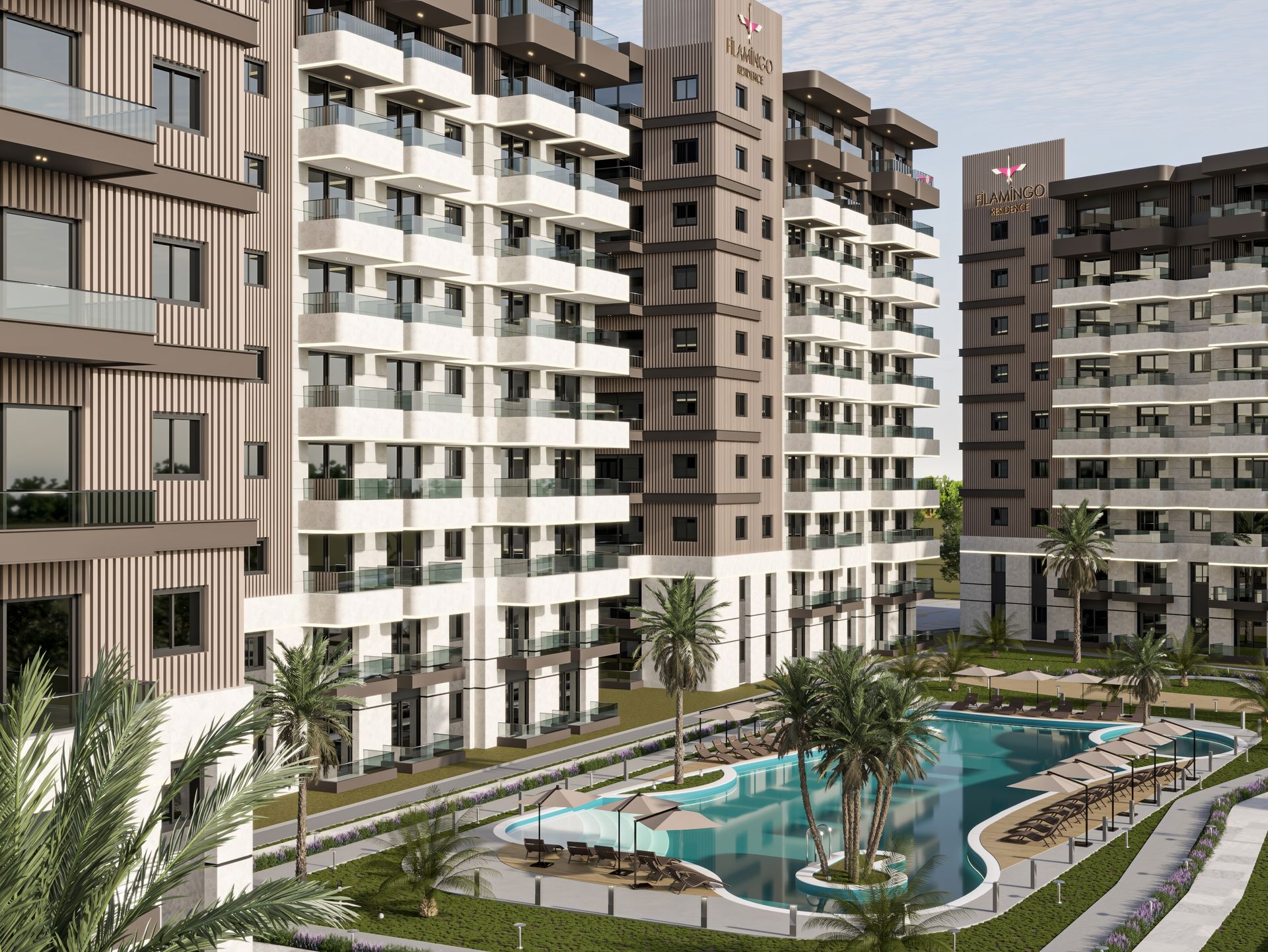 KKTC Rezidans havuz ve peyzaj alanı